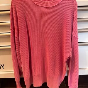 Aerie Vibrant Pink Crew Neck Sweater